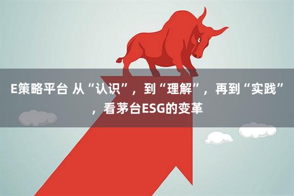 E策略平台 从“认识”，到“理解”，再到“实践”，看茅台ESG的变革
